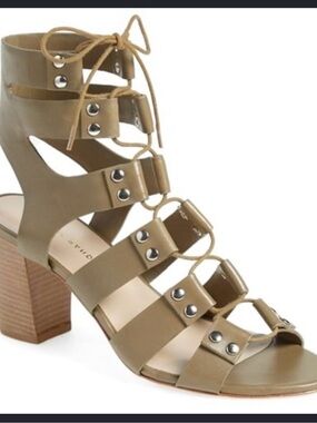 Loeffler Randall Olive Strappy Lace-Up Block Heel Sandal